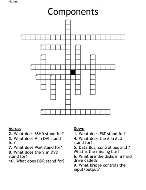 blind components crossword